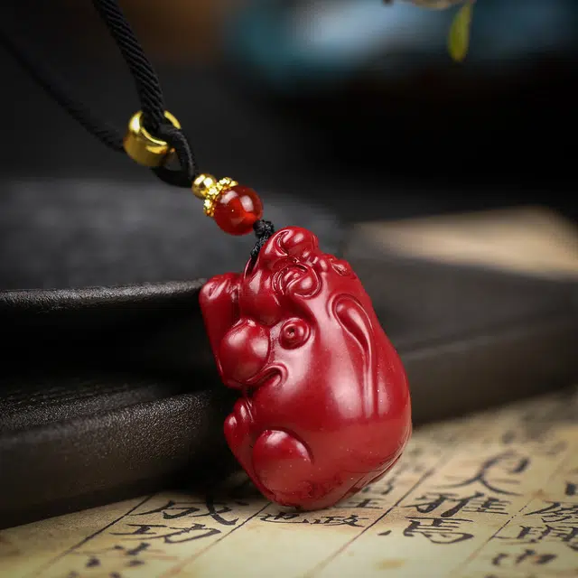 镯钰瑭 招财貔貅 新中式国潮复古民族风吉祥瑞兽纳福 聚财吸金 诸事顺意 日常通勤百搭高级感#好运 再造辰砂朱砂 项链 男女同款情侣款