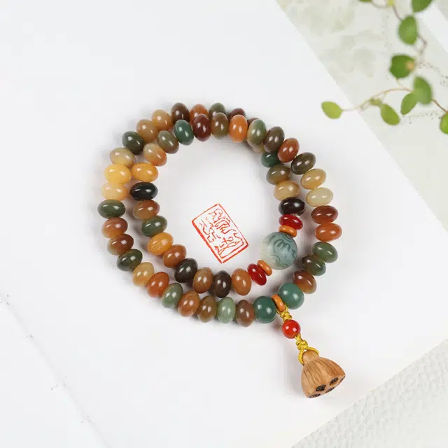 镯钰瑭 新中式复古 民族风轻奢 高级感 文玩盘玩佛珠招财纳福考试考研考公上岸转运珠#好运 菩提根 手串 男女同款情侣款