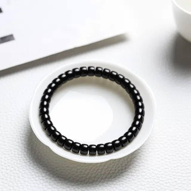 镯钰瑭 新中式 低调墨黑油润 简约 精致温婉 招财纳福诸事顺利 顺遂无忧盘玩 好运 椰蒂 手串 男女同款情侣款
