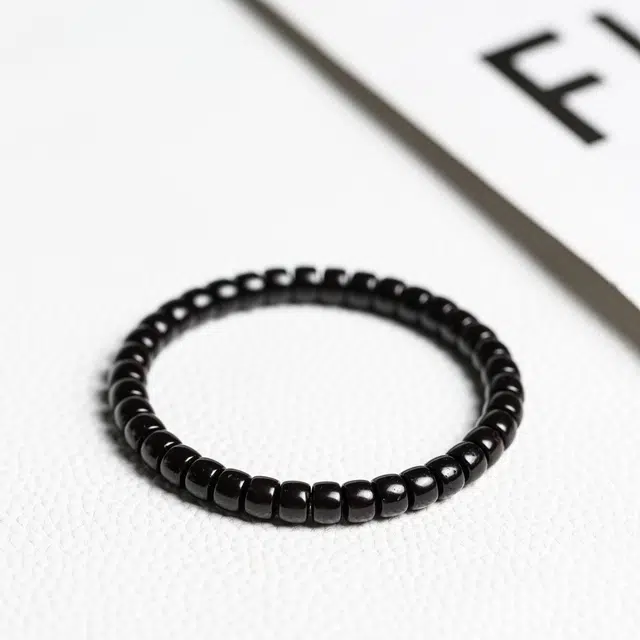 镯钰瑭 新中式 低调墨黑油润 简约 精致温婉 招财纳福诸事顺利 顺遂无忧盘玩 好运 椰蒂 手串 男女同款情侣款