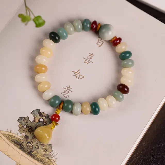 镯钰瑭 好运莲莲 单圈 莲蓬 流苏精雕佛珠文玩复古民族风高级感 中式国风 高级百搭转运纳福 #好运 菩提根 手串 男女同款情侣款