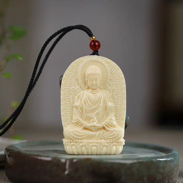 镯钰瑭 国风顺利平安转运佛牌轻奢高级感文玩招财纳福 财源广进 节节高升复古文艺风#好运 象牙果 项链 男女同款情侣款