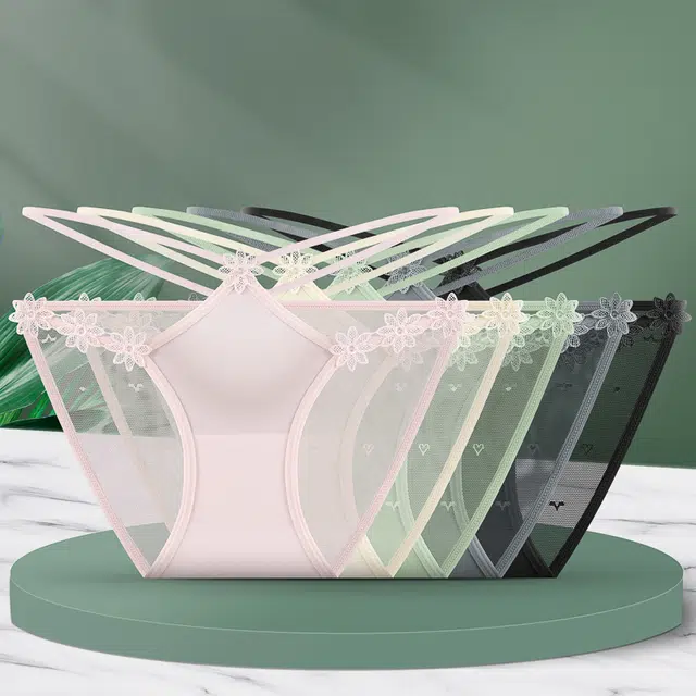 俞兆林 薄款性感蕾丝低腰三角抑菌内裤 女款 组合装