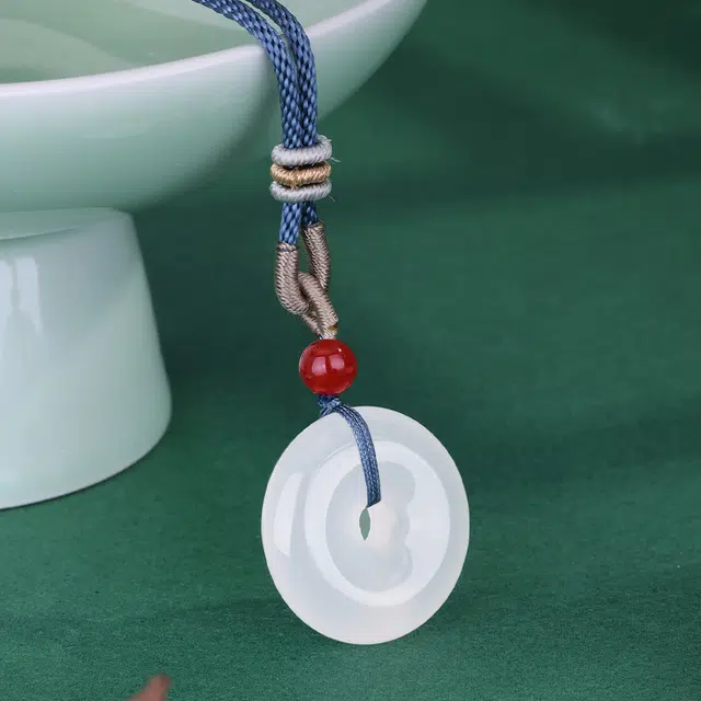 【高品质一物一证】 水贝 如意呈祥 圆满平安扣 招财转运 #好运 新中式国潮本命年 玉髓 项链 男女同款情侣款
