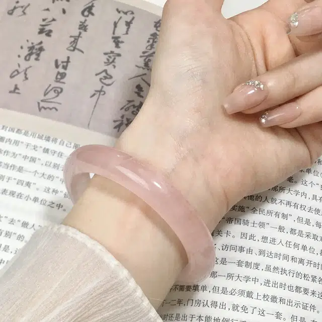 水贝 白月光 贵妃镯晶莹剔透 新中式国潮古风显气质高级感冷清感学生恋爱 玻璃猫眼 手镯 女款