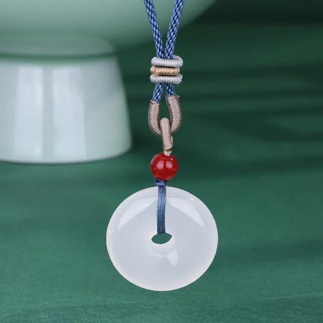 【高品质一物一证】 水贝 如意呈祥 圆满平安扣 招财转运 #好运 新中式国潮本命年 玉髓 项链 男女同款情侣款
