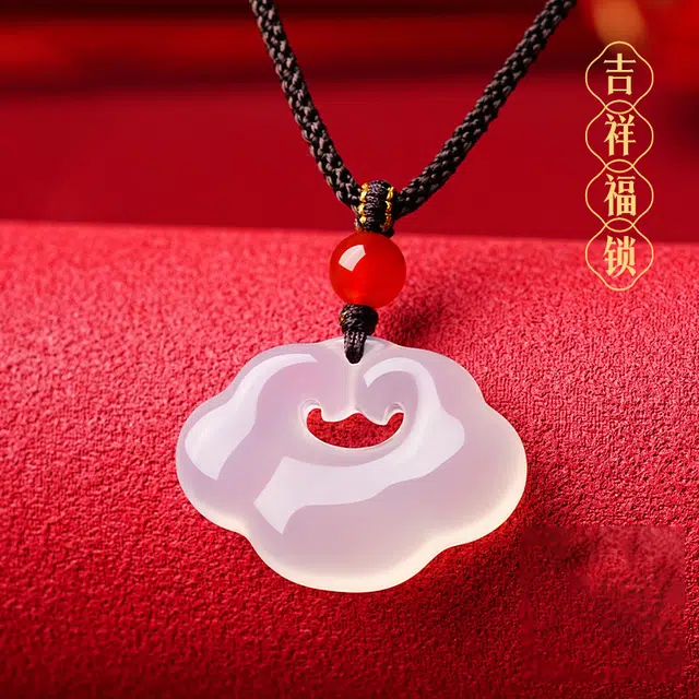 【福贵双全】 水贝 平安顺遂 招财纳福 轻奢小众时尚百搭精致编绳高级感 吉祥富贵祥云锁 新中式#好运 玉髓 项链 男女同款情侣款