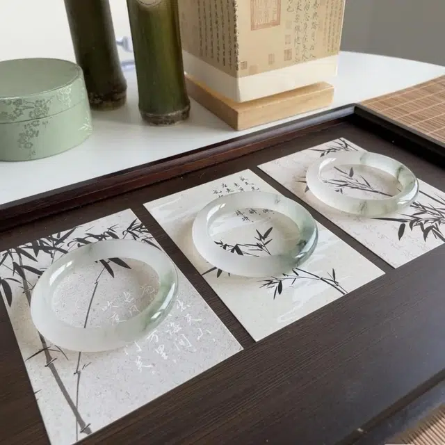 【甄选特级多翠】 水贝 新中式宫廷风古典 清冷优雅青山黛日常通勤百搭 吉祥如意平安顺遂雅韵轻奢质感 #好运 天然 天山翠 手镯 女款
