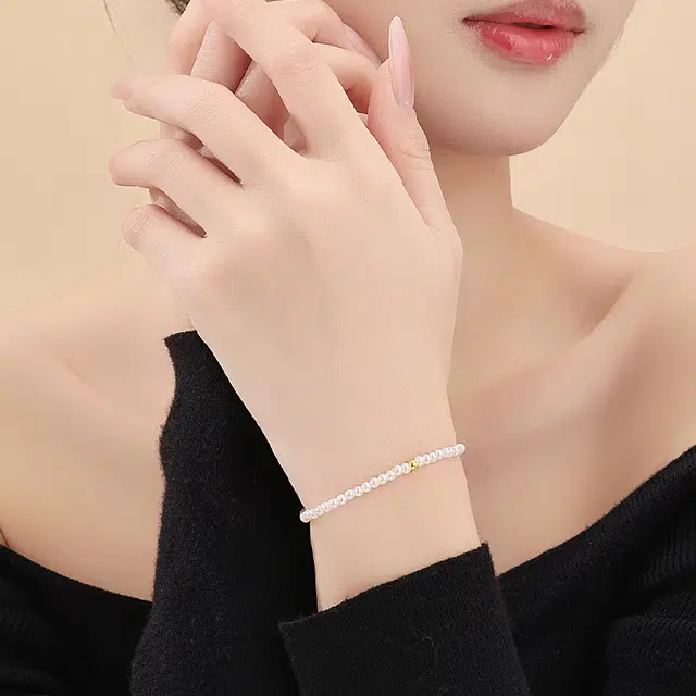 水贝 小香风 小金珠转运珠轻奢小众设计高级感日常通勤简约百搭闺蜜学生生日送礼 足 金 贝珠 手链 女款