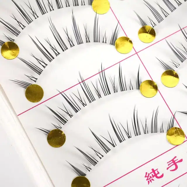 牧木哥 一片式 小恶魔假睫毛 浓密款胶水款 化妆师专用十对装透明梗仿真公主