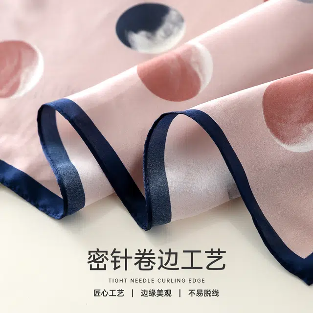 红豆 真丝小方巾时尚百搭 桑蚕丝 丝巾 女款