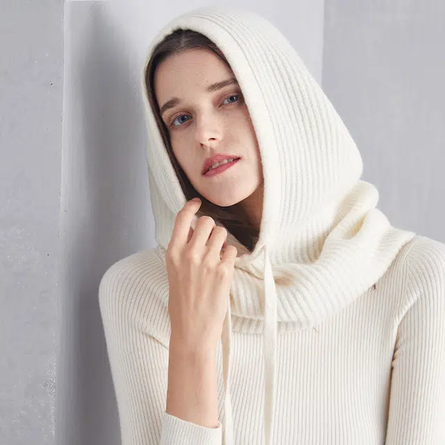 红豆 个性简约连帽脖套保暖百搭 山羊绒 斗篷帽 男女同款情侣款