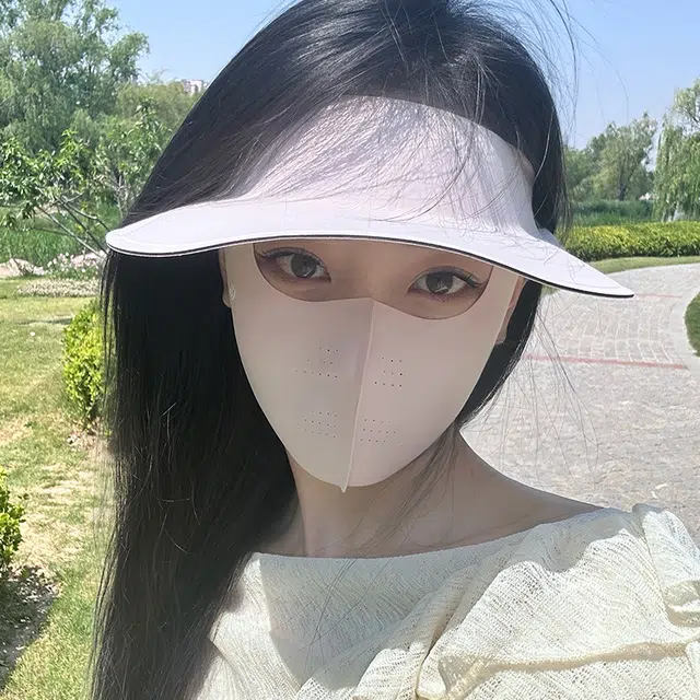 红豆 遮阳户外全脸遮阳防护防紫外线 锦纶 防晒面罩 女款