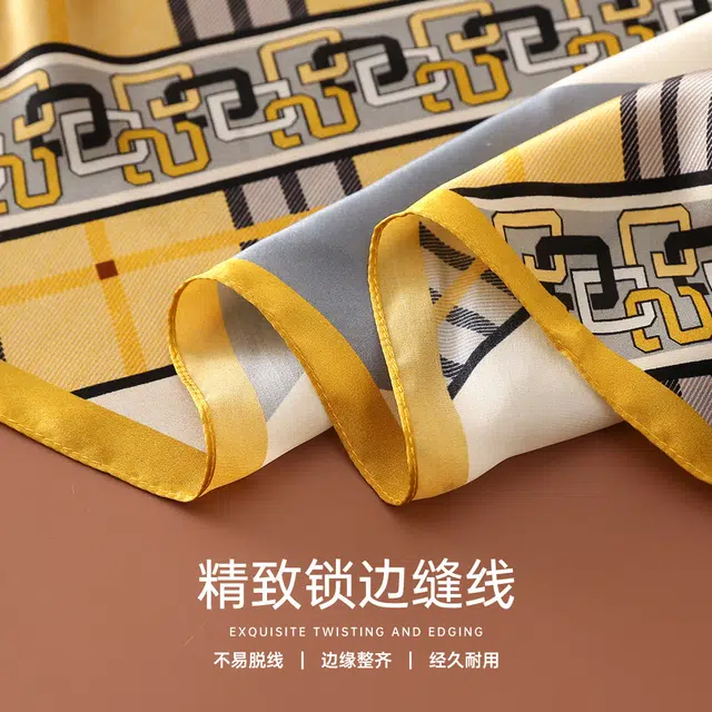 红豆 真丝素绉缎长巾 轻盈通透柔软围巾 经典花型设计 简约大方 桑蚕丝 丝巾 女款