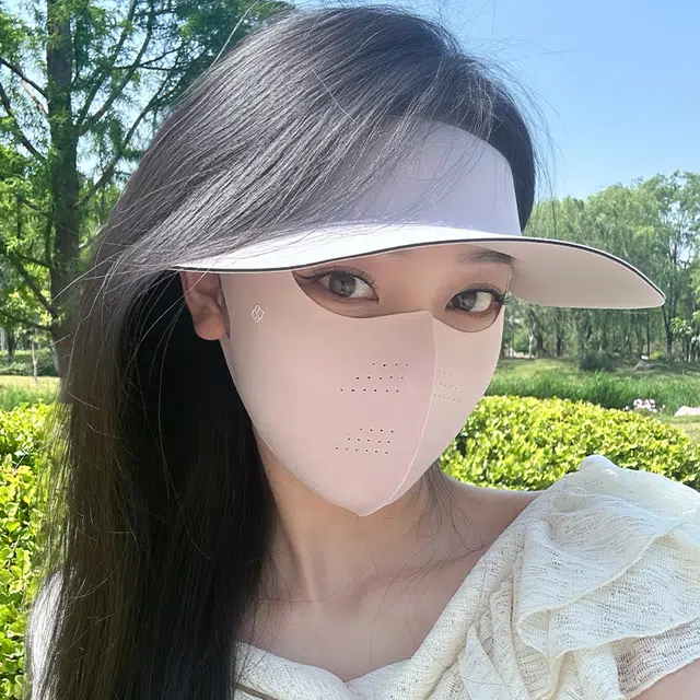 红豆 遮阳户外全脸遮阳防护防紫外线 锦纶 防晒面罩 女款