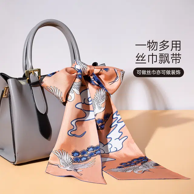 红豆 时尚绑包轻盈柔软经典设计简约大方 桑蚕丝 丝巾 女款