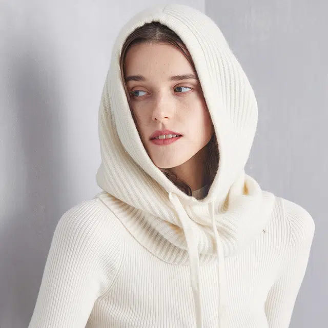 红豆 个性简约连帽脖套保暖百搭 山羊绒 斗篷帽 男女同款情侣款