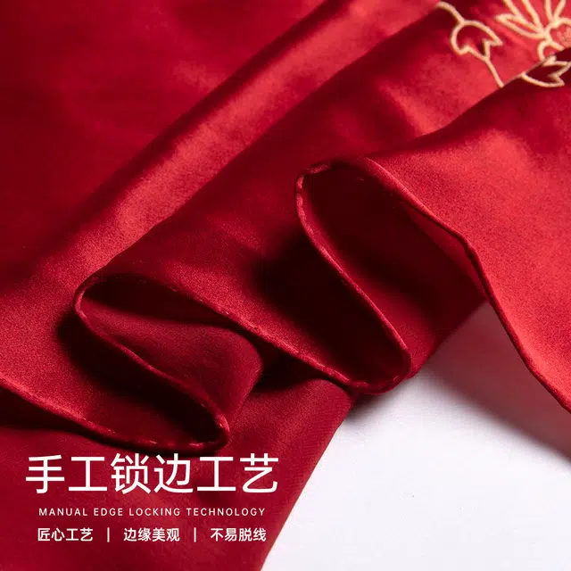 红豆 时尚长巾 百搭经典 桑蚕丝 丝巾 女款