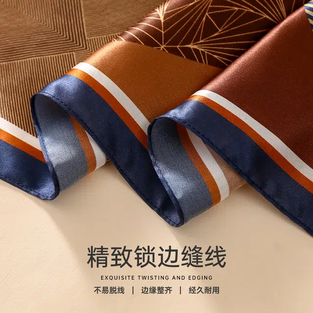 红豆 真丝素绉缎长巾 轻盈通透柔软围巾 经典花型设计 简约大方 桑蚕丝 丝巾 女款