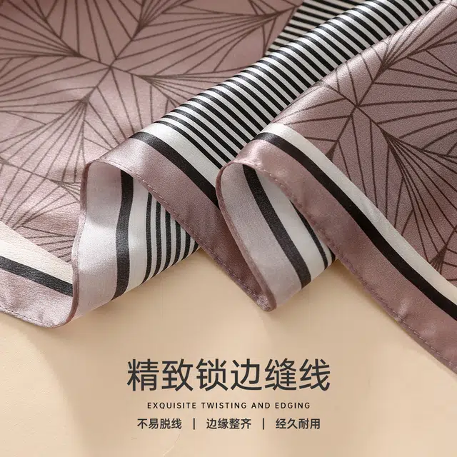 红豆 真丝素绉缎长巾 轻盈通透柔软围巾 经典花型设计 简约大方 桑蚕丝 丝巾 女款