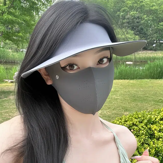 红豆 遮阳户外全脸遮阳防护防紫外线 锦纶 防晒面罩 女款