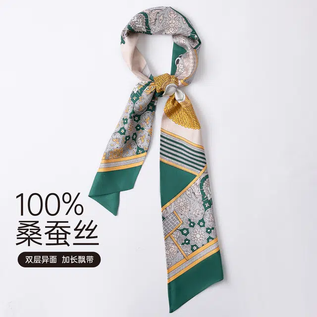 红豆 时尚绑包轻盈柔软经典设计简约大方 桑蚕丝 丝巾 女款