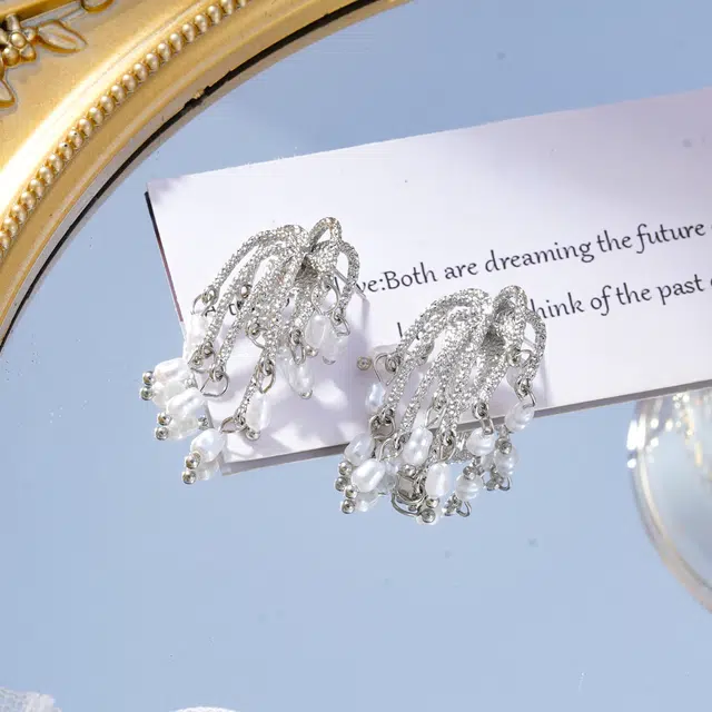 澜耀 烟花轻奢高级感气质大气耳坠 小众设计耳饰 铜合金 耳环 女款