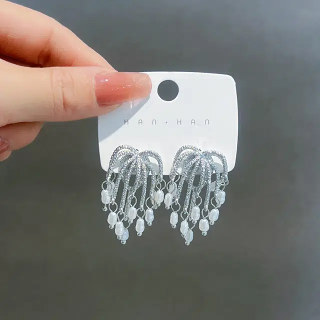 澜耀 烟花轻奢高级感气质大气耳坠 小众设计耳饰 铜合金 耳环 女款