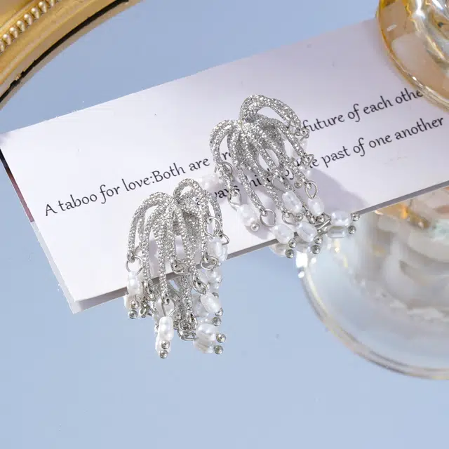 澜耀 烟花轻奢高级感气质大气耳坠 小众设计耳饰 铜合金 耳环 女款