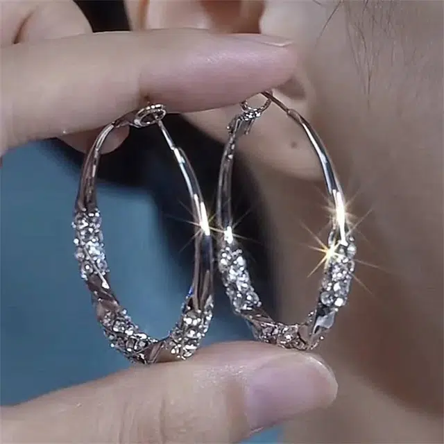 澜耀 小众设计百搭高级感 华子 时尚简约氛围感 银色流苏耳饰 锌合金 耳环 女款