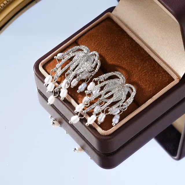 澜耀 烟花轻奢高级感气质大气耳坠 小众设计耳饰 铜合金 耳环 女款