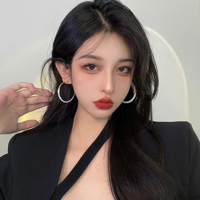 澜耀 白釉鎏金 滴釉大圆环 时尚小众设计感高级 铜合金 耳环 女款