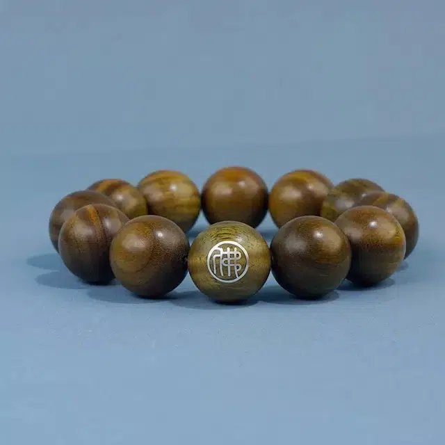 唐述 新中式经典百搭小众平安喜乐财源滚滚好运 创意复古转运佛珠文玩盘串 绿檀 手串 男女同款情侣款
