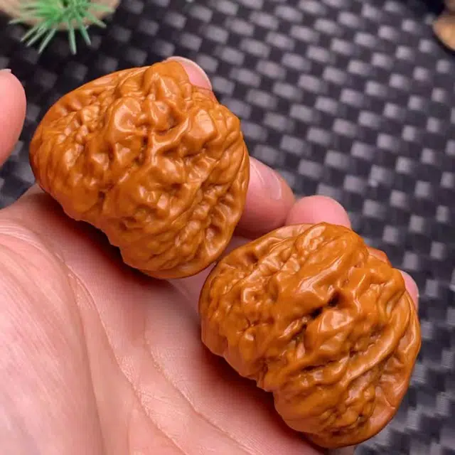 唐述 金蟾蛤蟆头精品小众狮子头打底一对精选配对延庆老树皮质盘出富贵路平步青云一研为定好运 文玩核桃 把件 男女同款情侣款