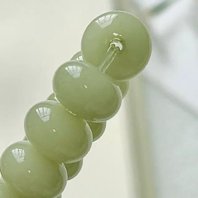 唐述 好运莲莲奶绿算盘珠双圈手持盘玩文玩佛珠 菩提根 新中式小众设计国潮转运考试考研上岸有钱花手串 男女同款情侣款