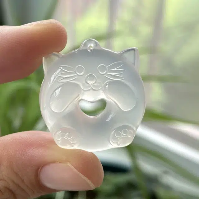 唐述 可爱龙猫卡通转运小巧个性小众日常萌趣可爱好运 玉髓 项链 男女同款情侣款