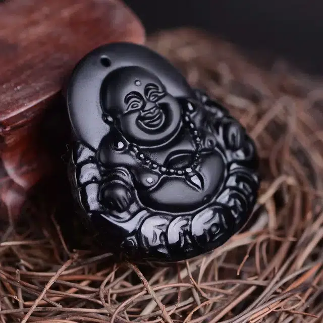 唐述 转运弥勒佛金钱佛新中式民族风东方韵味传承经典吉祥如意好运 黑曜石 项链 男女同款情侣款