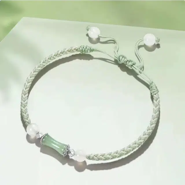 唐述 节节高升 上岸锦鲤 有你竹矣 简约国潮新中式小众创意百搭竹节转运珠 琉璃 手链 男女同款情侣款