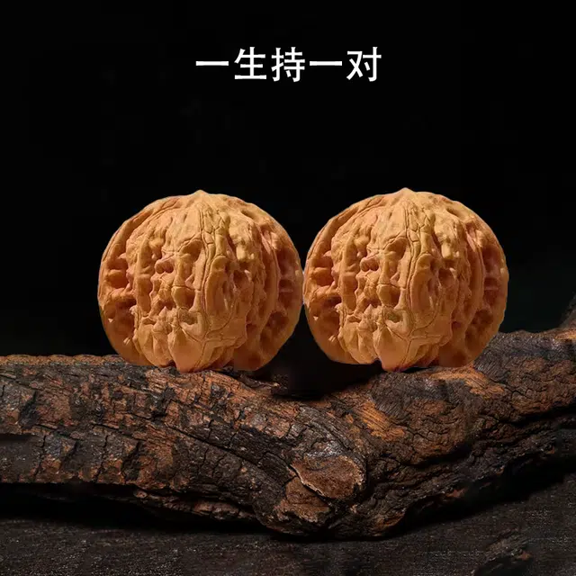 唐述 原皮原色 时来运转 财源滚滚 平安喜乐 文玩核桃 手把件 男女同款情侣款