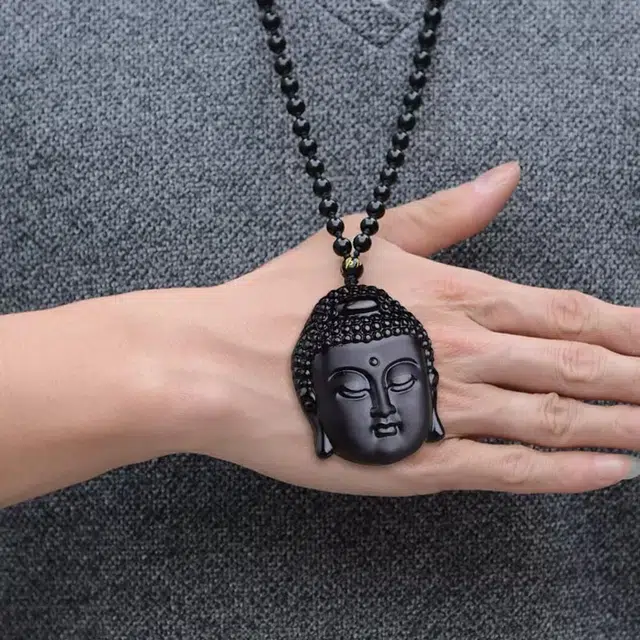 唐述 释加牟尼佛头中式东方韵味轻奢大气传承经典平安转运#好运 黑曜石 项链 男女同款情侣款