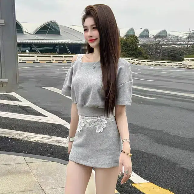 小菊川栗 舒适休闲简约百搭裙装套装 女款