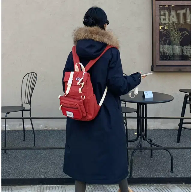 小菊川栗 韩系长款学院风小个子派克服宽松加厚棉衣外套棉服 男女同款