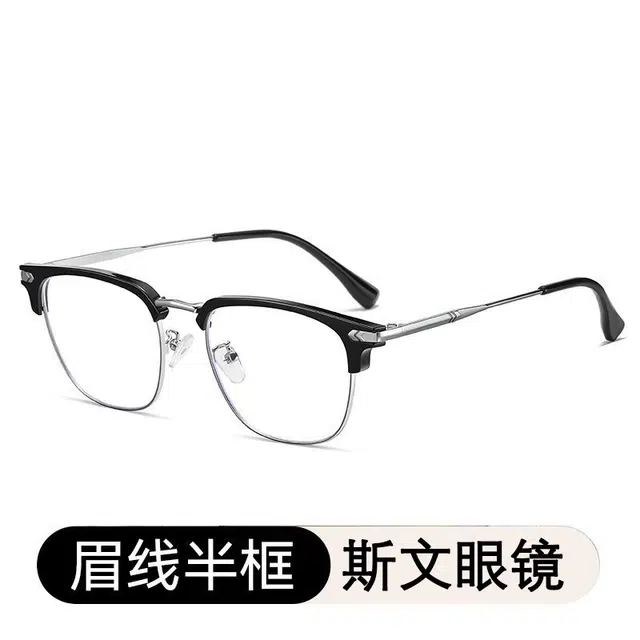 轲领 复古防蓝光 板材加钛合金 方形 光学镜架 男女同款情侣款