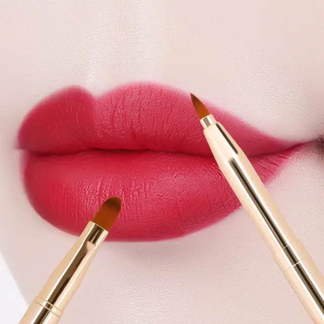 顽顽  伸缩唇刷双头带盖遮瑕化妆刷口红刷便携唇刷多功能化妆工具