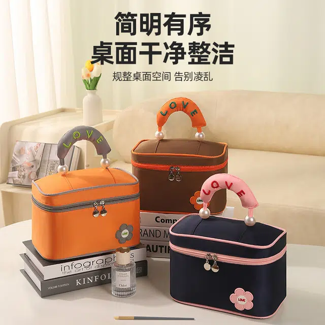 顽顽开盖化妆包化妆品收纳包旅行洗漱包便携化妆包高颜值防尘包
