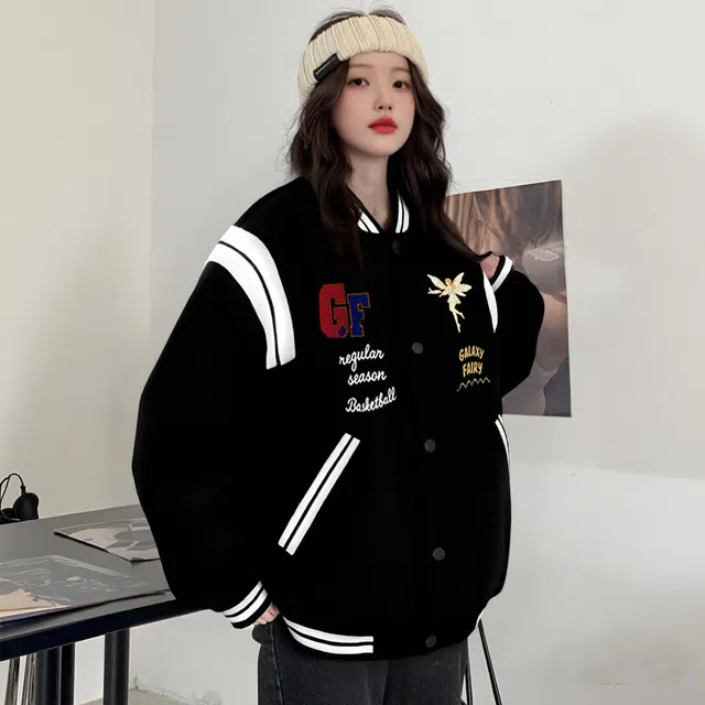 GALAXY FAIRY Embroidered Logo Baseball Jacket