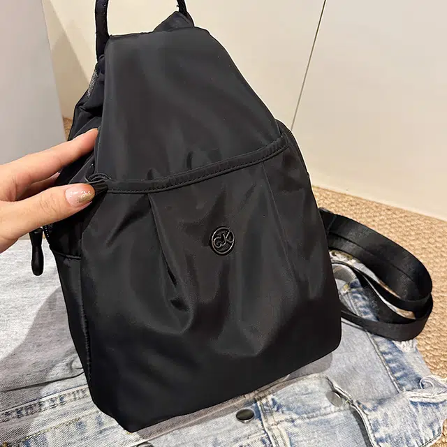 雅鹿 休闲时尚小众高级感通勤 水洗布 双肩包 女款 黑色/粉色/灰色/桔色/卡其色/紫色