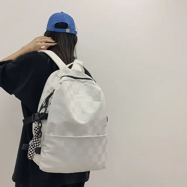 雅鹿 港风设计感小众棋盘格时尚休闲简约轻便百搭大学生旅行 尼龙 双肩包 常规 男女同款情侣款 多色