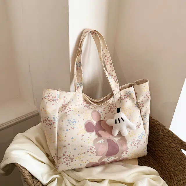 雅鹿 通勤轻便百搭 尼龙布 单肩包 女款 白色/黑色