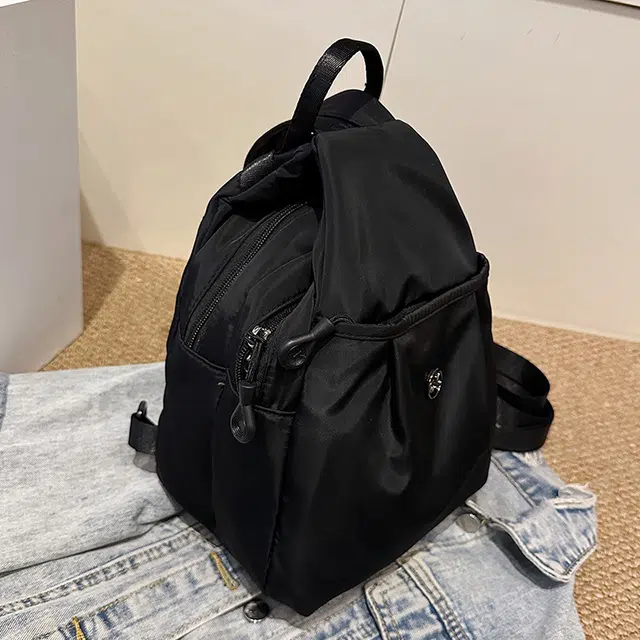 雅鹿 休闲时尚小众高级感通勤 水洗布 双肩包 女款 黑色/粉色/灰色/桔色/卡其色/紫色